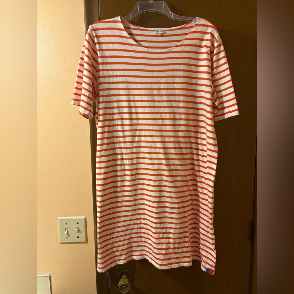 Kule The Tee Dress in Red & White Stripe
